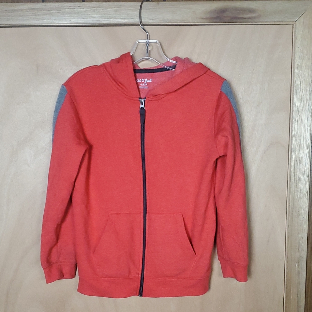 Cat & Jack Red Hoodie with Gray Accents